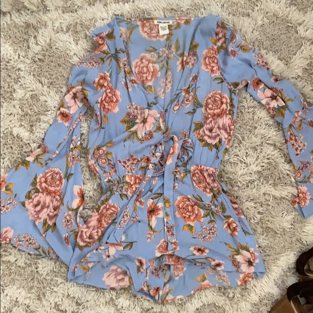 Billabong floral bell sleeve romper